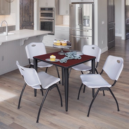Regency Kahlo Square Table & Chair Sets, 30 W, 30 L, 29 H, Wood, Metal, Plastic Top, Mahogany TPL3030MHBK47GY